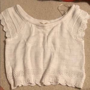 White knitted crop top